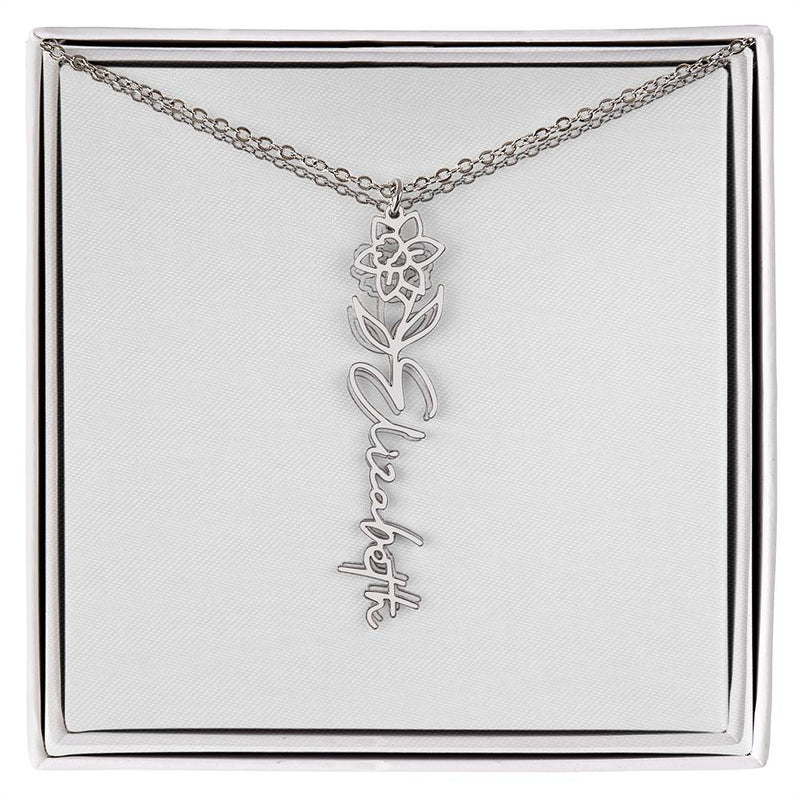 Cherish Elegance: Personalized Rose Signature Necklace – A Timeless Treasure