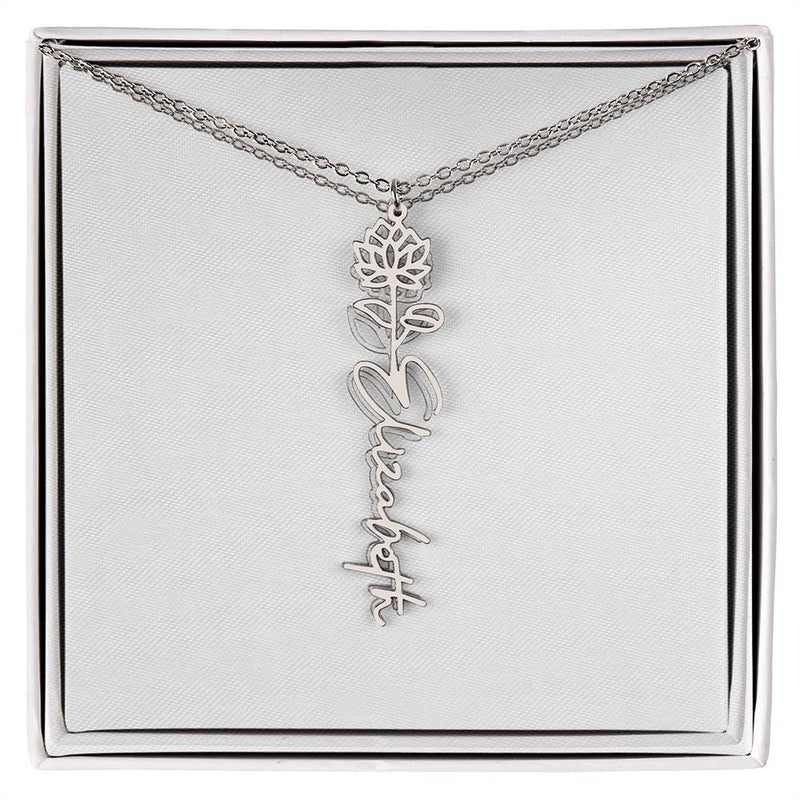 Cherish Elegance: Personalized Rose Signature Necklace – A Timeless Treasure