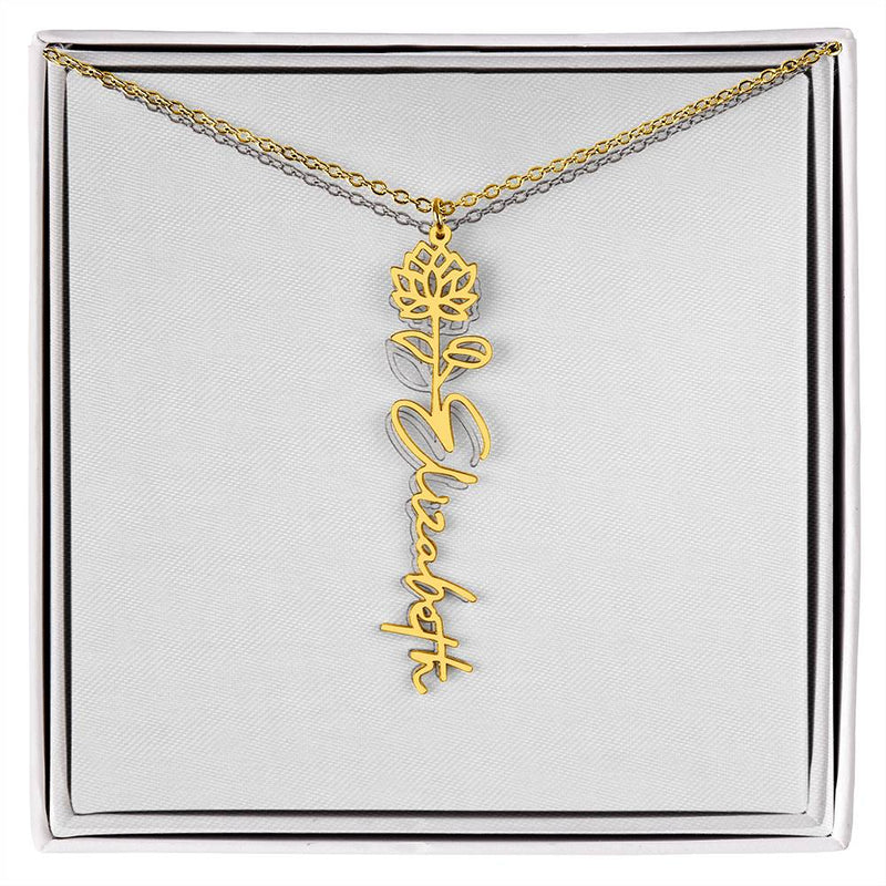 Cherish Elegance: Personalized Rose Signature Necklace – A Timeless Treasure