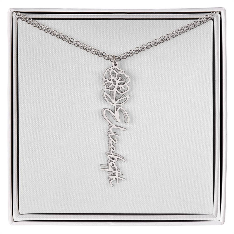 Cherish Elegance: Personalized Rose Signature Necklace – A Timeless Treasure