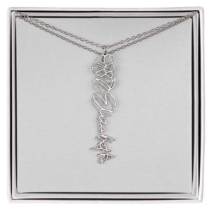 Cherish Elegance: Personalized Rose Signature Necklace – A Timeless Treasure