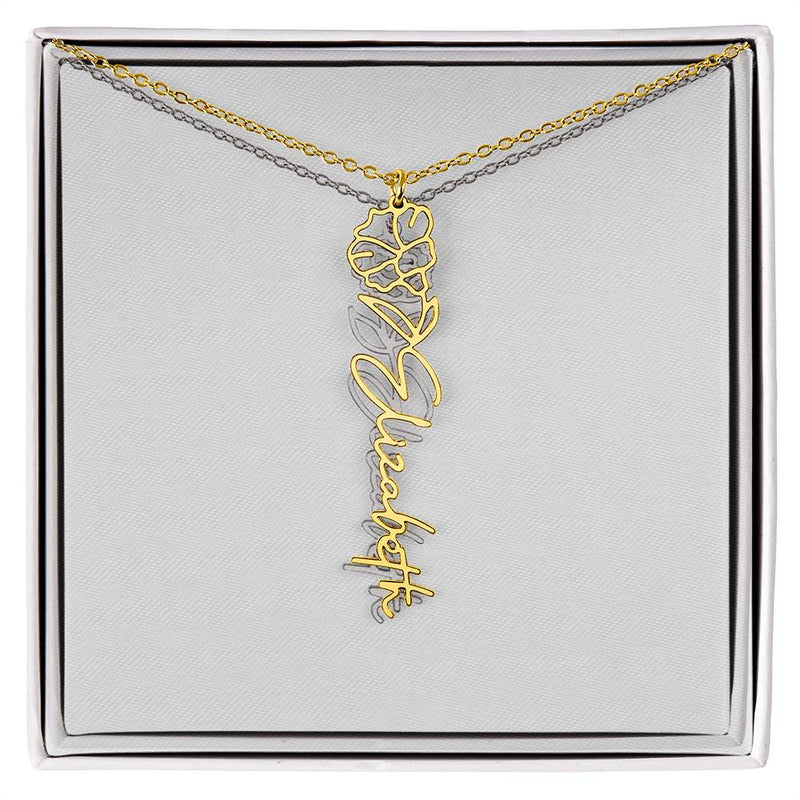 Cherish Elegance: Personalized Rose Signature Necklace – A Timeless Treasure