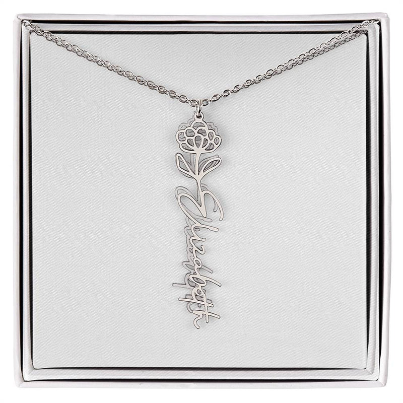 Cherish Elegance: Personalized Rose Signature Necklace – A Timeless Treasure