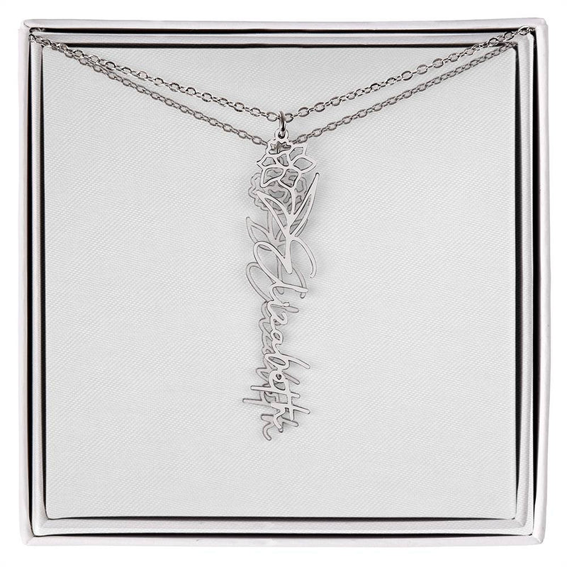 Cherish Elegance: Personalized Rose Signature Necklace – A Timeless Treasure